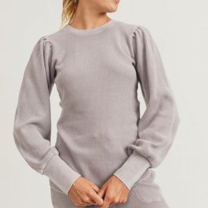 Mono B Purple Gray Long Sleeve Top